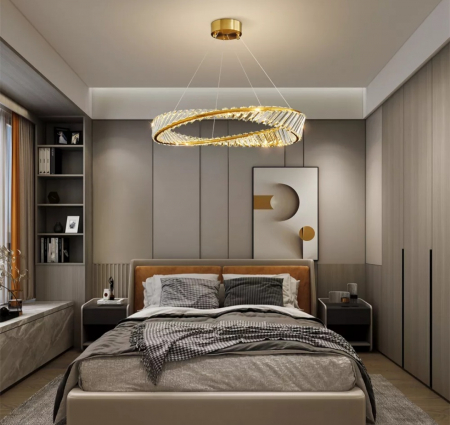 LUSTRE - Lustră LED 6039/600, 80W, reglabilă 3000-6500K, telecomandă inclusă, metal și sticlă tip cristal, diametru 60 cm, înălțime reglabilă