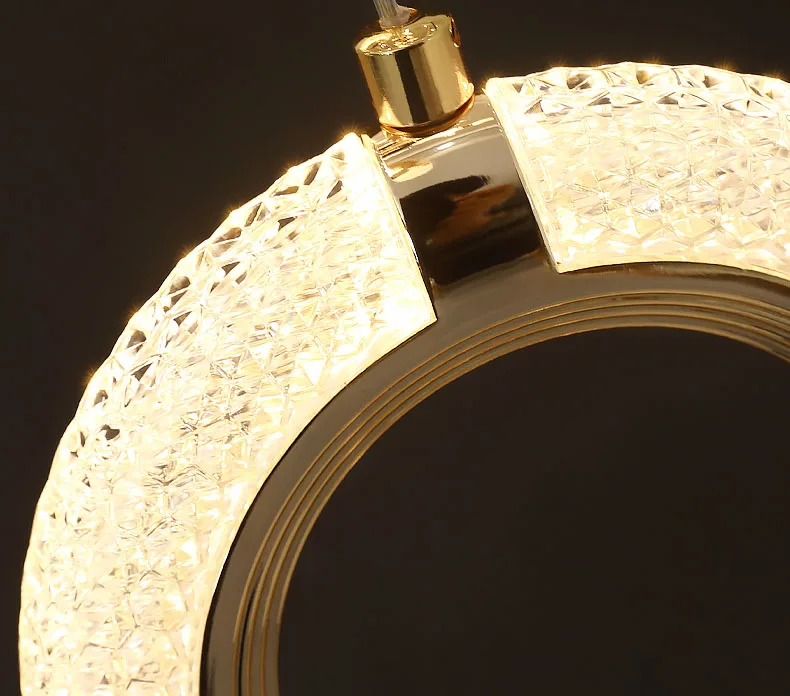 Lustră LED 229/5 – acril și metal auriu, lumină caldă, rece și neutră, 25+9W, design modern și elegant [1]