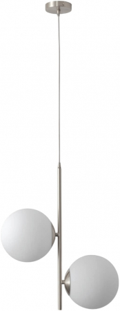 LUSTRE - Lustră 2338/2 suspendată verticală cu 2 abajururi sticlă albă mată
