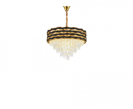 LUSTRE - Candelabru 2356 – metal auriu + negru, sticlă imitând cristal, design modern, înălțime reglabilă