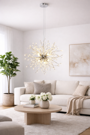 LUSTRE - Lustră 2403/350 CH Modernă din Metal și Acril – 6 LED-uri G9, Crom Elegant