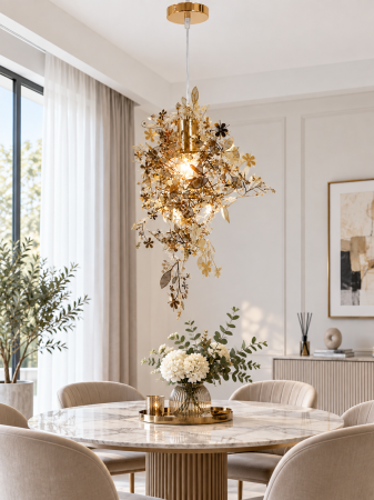 LUSTRE - Lustră 2636/1 din inox crom sau gold, design floral flexibil