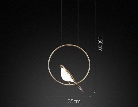 Lustra 3002/1D – Rotundă cu pasăre decorativă, LED 10W, 35 cm, elegantă și sofisticată [3]