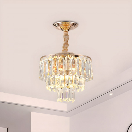 Lustra 3350/300 GD – metal auriu și sticlă, 3 x E27, design elegant, diametru 30 cm [2]