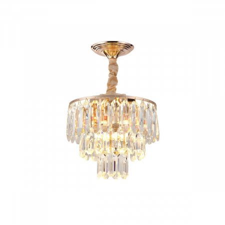 LUSTRE - Lustra 3350/300 GD – metal auriu și sticlă, 3 x E27, design elegant, diametru 30 cm