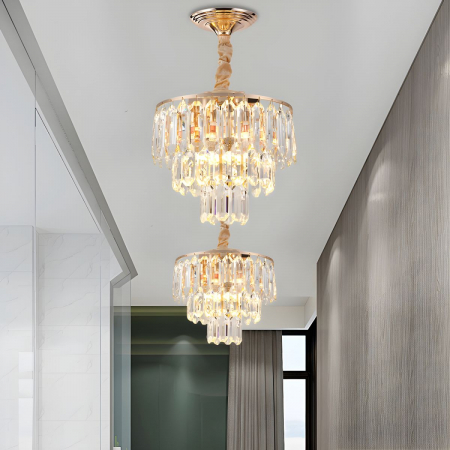 Lustra 3350/300 GD – metal auriu și sticlă, 3 x E27, design elegant, diametru 30 cm [3]