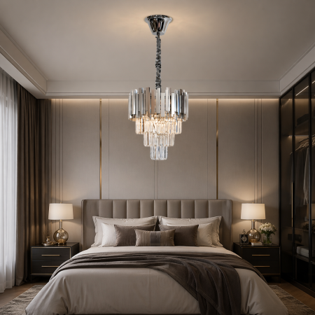 LUSTRE - Lustra 3350 CH – metal cromat + sticlă cristal, design elegant, 1–11 becuri E27