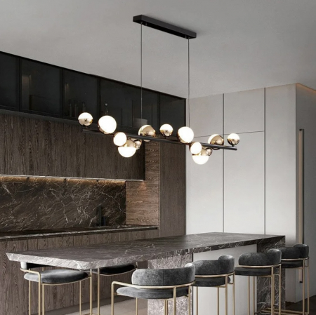 Lustră 6029 – LED 130W Modern Minimalist, Reglabil 3000K-6500K, Metal & Acril, 100x96 cm [1]