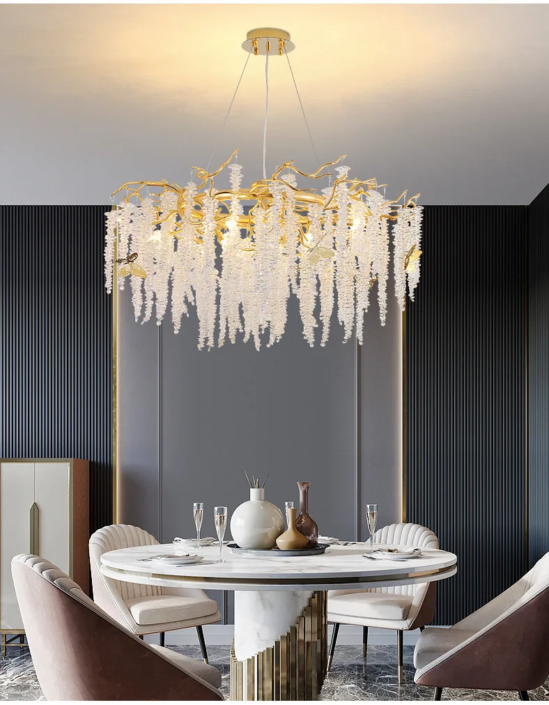 LUSTRE - Lustra 6106/800 GD, metal auriu și acril, 11xE14, Ø80 cm, reglabilă – rezidențial și comercial