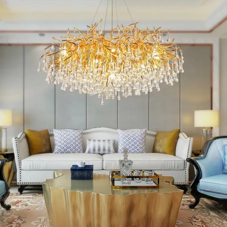 LUSTRE - Lustra 6113/800 GD – Lustră modernă aurie cu 9 becuri E14 și design elegant tip ramură