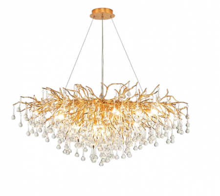 Lustra 6113/800 GD – Lustră modernă aurie cu 9 becuri E14 și design elegant tip ramură [1]