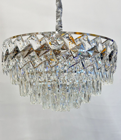 LUSTRE - Lustră 6664/300 CH cu 3 becuri E14 – finisaj crom și sticlă cristal