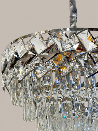 Lustră 6664/400 CH cu 5 becuri E14 – finisaj crom și sticlă cristal [1]