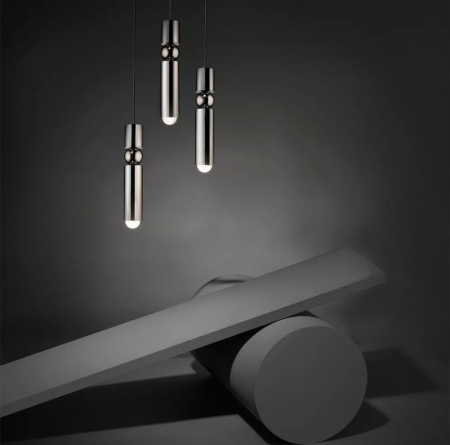Lustră 7706/3 BK, 3 surse E27 incluse, corp metal negru perlat, reglabilă, 100 cm înălțime, diametru 30 cm [1]