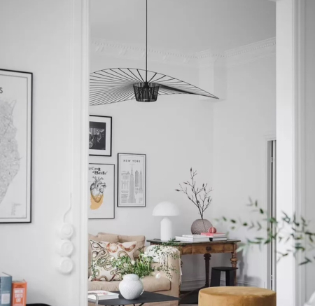 PENDULE - Lustră 80025/800 BK din metal negru, diametru 80 cm, cablu reglabil, 1xE27