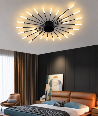 LUSTRE - Lustră aurie 8312/28 din metal și acril, cu 28 de becuri LED G4