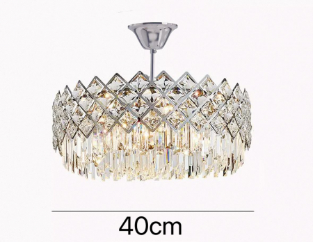 Lustră 88158/400 cu 6 becuri E14 și cristale K9 – finisaj crom/auriu [2]
