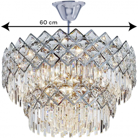 Candelabru 88158/600 CH cu 12 becuri E14 și cristale K9 – finisaj crom [4]