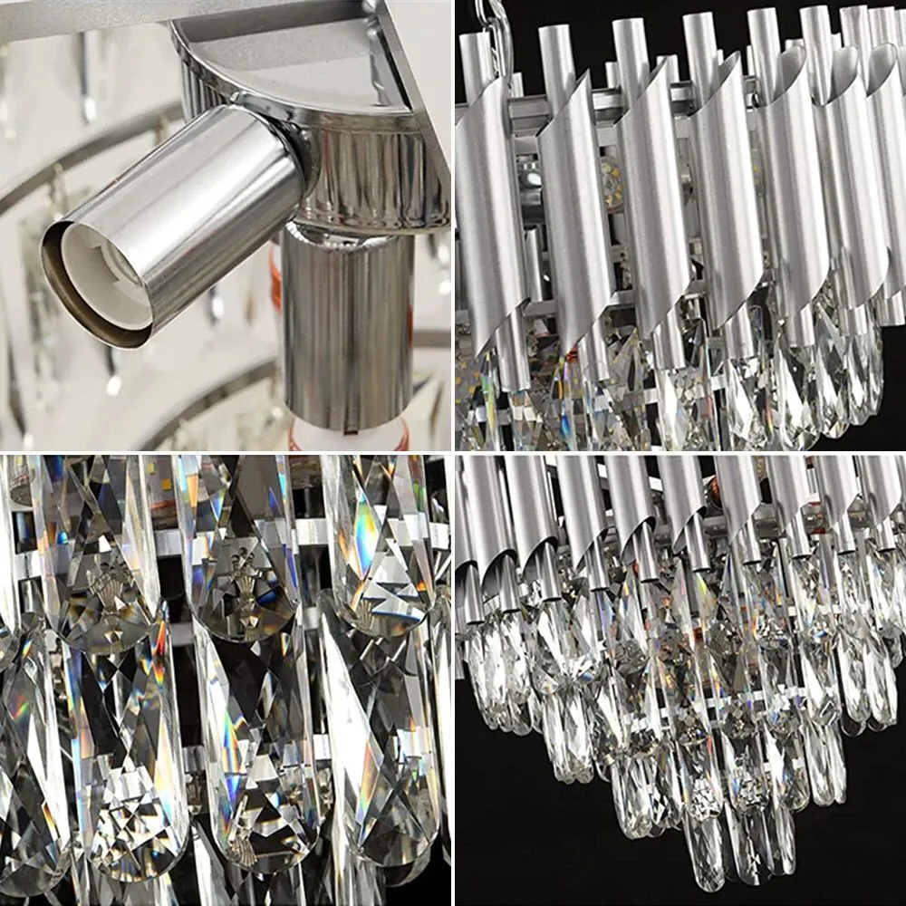 Lustra 98142/800 CH, candelabru cu cristale K9, 16xE14, argintiu, Ø80 cm – stil clasic și modern [2]