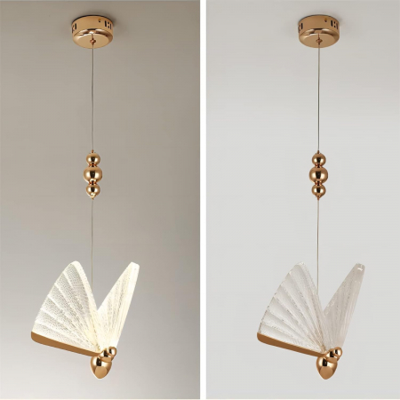 Lustra 985/1 GD, metal și sticlă, fluture, LED 12W, reglabilă – bucătărie, living, dormitor, exterior [2]