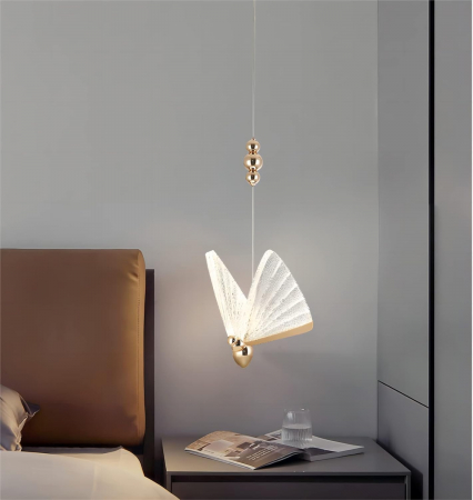 PENDULE - Lustra 985/1 GD, metal și sticlă, fluture, LED 12W, reglabilă – bucătărie, living, dormitor, exterior