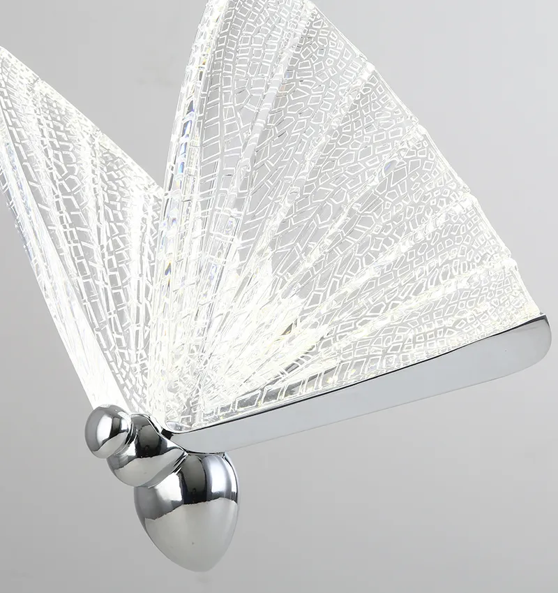 Lustra 985/3 CH, metal argintiu și sticlă, fluture, LED 36W, reglabilă – bucătărie, living, dormitor, spații publice [2]