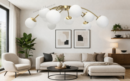 LUSTRE - Lustra glamour 2616/10 aurie cu 10 globuri Ø100 cm