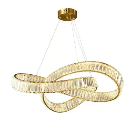 LUSTRE - Lustra HJ2482/1000 – Candelabru LED modern din metal și cristal K9, lumină reglabilă, disponibil în crom și auriu