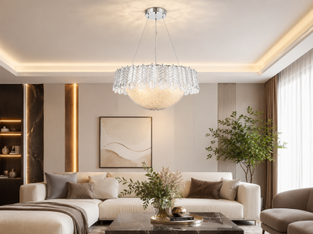 LUSTRE - Lustră LED 1062/1 Rotundă, Acril Transparent și Crom, 3 Culori