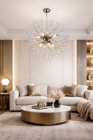 LUSTRE - Lustră LED 2403/500 CH, 8xG9, metal și acril, crom, 50x50x100 cm – modernă și elegantă