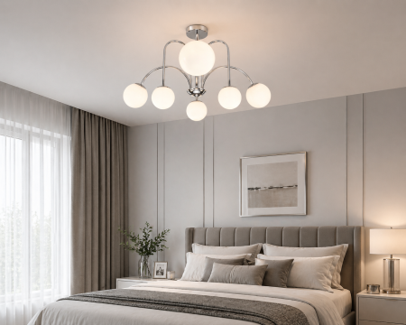 LUSTRE - Lustră LED 8227/6 CH, 6xG9, metal și sticlă, 66x66 cm – modernă și elegantă