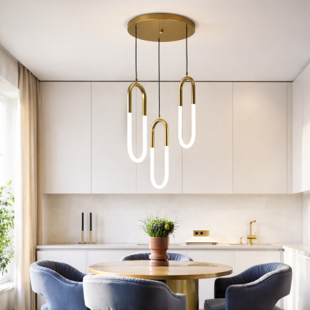 Lustră LED modernă auriu 2605/3 – design contemporan cu 3 pendule