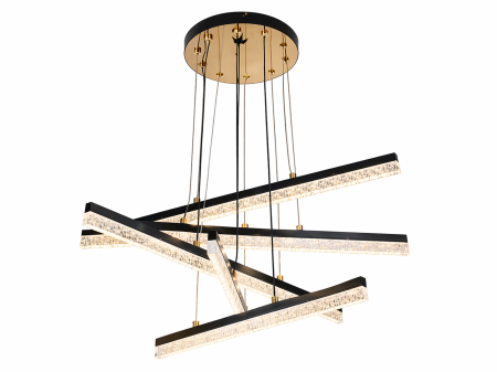 LUSTRE - Lustră Model 5132/5 – 5 Brațe Regabile, Metal + Acril, Gold & Black, LED Reglabil