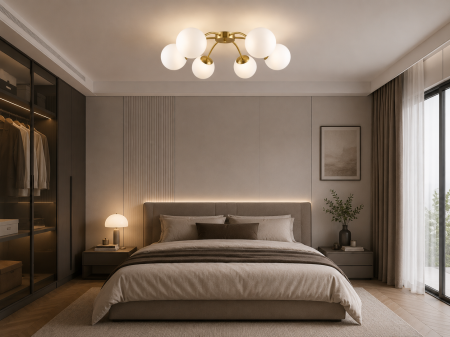 LUSTRE - Lustra moderna 2610/6 aurie cu 6 globuri Ø60 cm