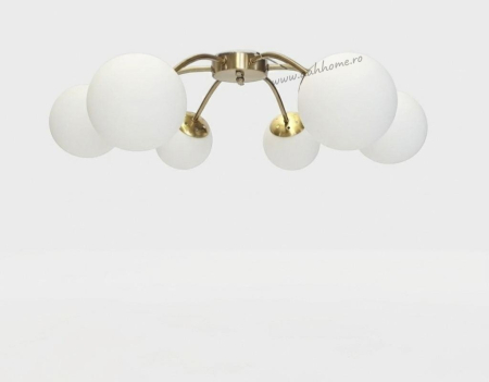 LUSTRE - Lustra moderna 2610/6 aurie cu 6 globuri Ø60 cm