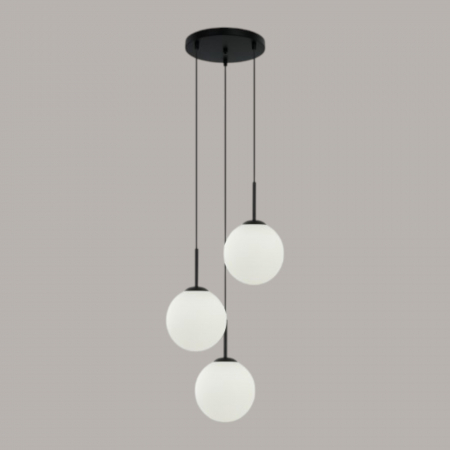 Lustră suspendată 2403/3, 3 pendule sticlă alb mat, înălțime reglabilă [8]