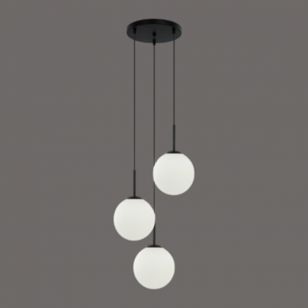 Lustră suspendată 2403/3, 3 pendule sticlă alb mat, înălțime reglabilă [4]