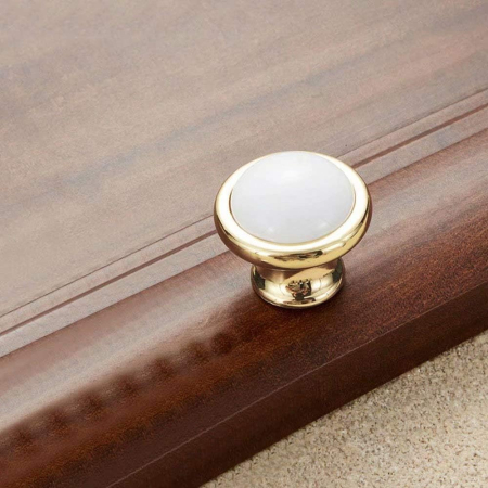 Maner mobilă Cod 2099, metal auriu și ceramică, diametru 32 mm [1]