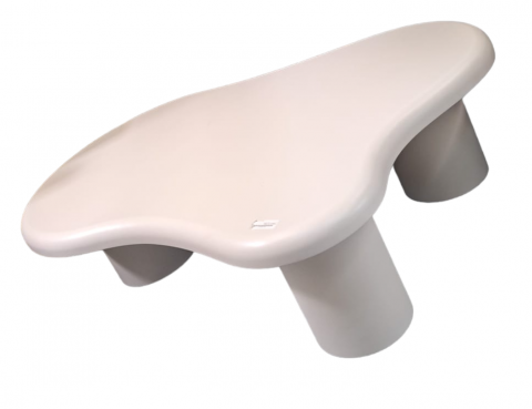 Masuță de cafea 8006 L Alb, PVC, 3 picioare, 120x85/70x35 cm [1]