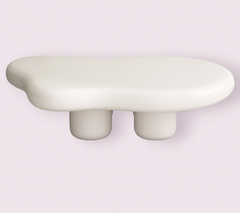 Masuță de cafea 8006 L Alb, PVC, 3 picioare, 120x85/70x35 cm [2]