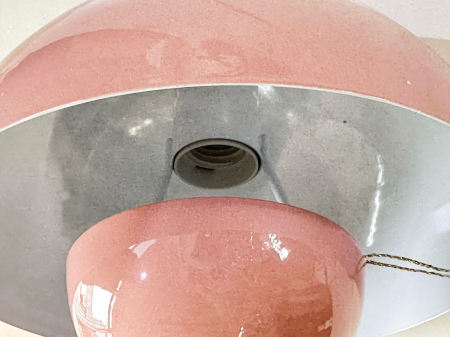 Pendul 111/1 Pink, metal roz, design semisferic nordic, cablu reglabil 100 cm, E27 [2]