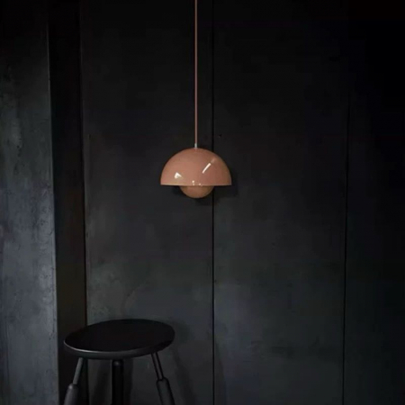 PENDULE - Pendul 111/1 Pink, metal roz, design semisferic nordic, cablu reglabil 100 cm, E27