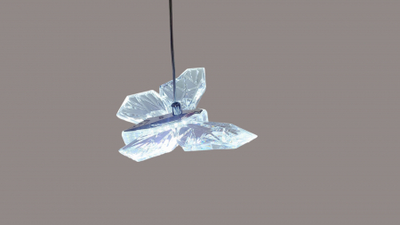 PENDULE - Pendul LED 1743/1 – Design Fluture din Acril Transparent – Culori Auriu și Argintiu