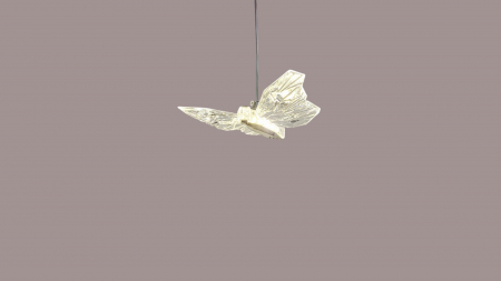 Pendul LED 1743/1 – Design Fluture din Acril Transparent – Culori Auriu și Argintiu [1]