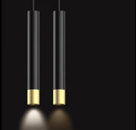 PENDULE - Pendul LED modern metal negru gold 10W reglabil 40-140 cm