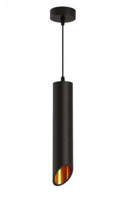 Pendul 2351/1 LED 5W, tub cilindric metal negru-auriu, design modern elegant [1]