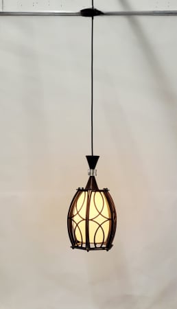 PENDULE - Pendul 2361/1 modern cu abajur alb mat și detalii geometrice