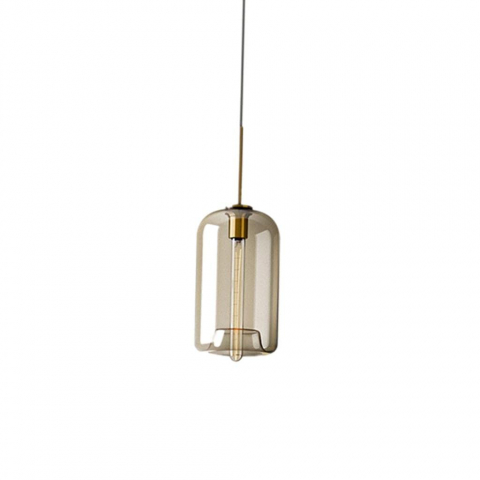 Pendul 3709, sticlă amber cu accente aurii, E27, dimensiuni 49x31x18 cm, înălțime reglabilă [3]