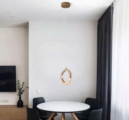 Pendul LED 22527, acril auriu-roze, înălțime reglabilă, design modern [2]