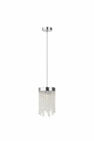 PENDULE - Pendul 6116/1 – corp de iluminat elegant cu franjuri din sticlă, E27, metal auriu sau argintiu